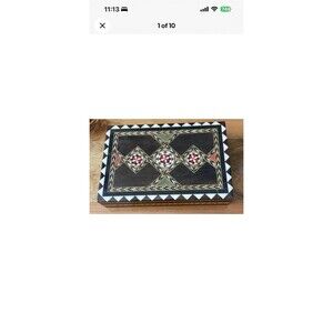 Wooden Inlaid Box Geometric Design Jewelery Box Trinket Box Disney Parks